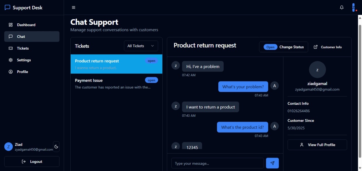 Customer Support System banner
